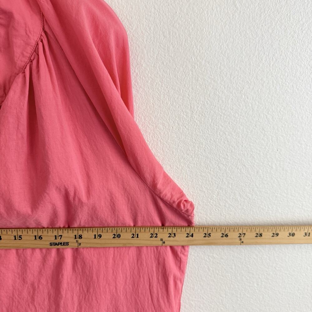 Xirena Cotton Maxi Dress XL Coral Pink Long Sleeve V-Neck Side Slits Boho READ! - Picture 13 of 16